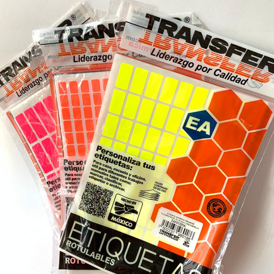 Etiqueta transfer fluorescente