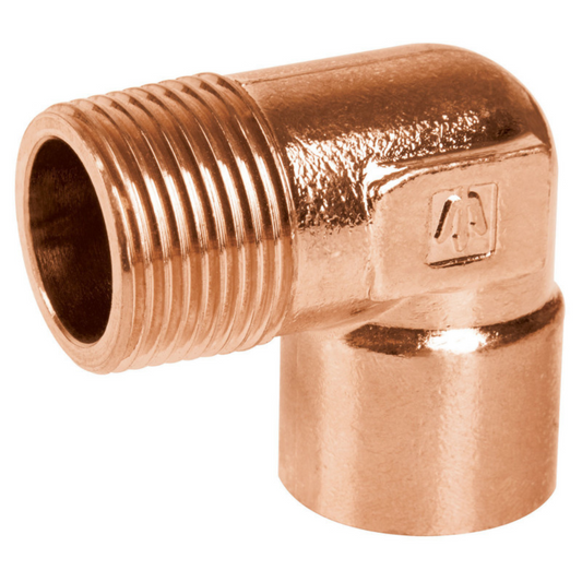 Cobre 90° rosca exterior 3/4"