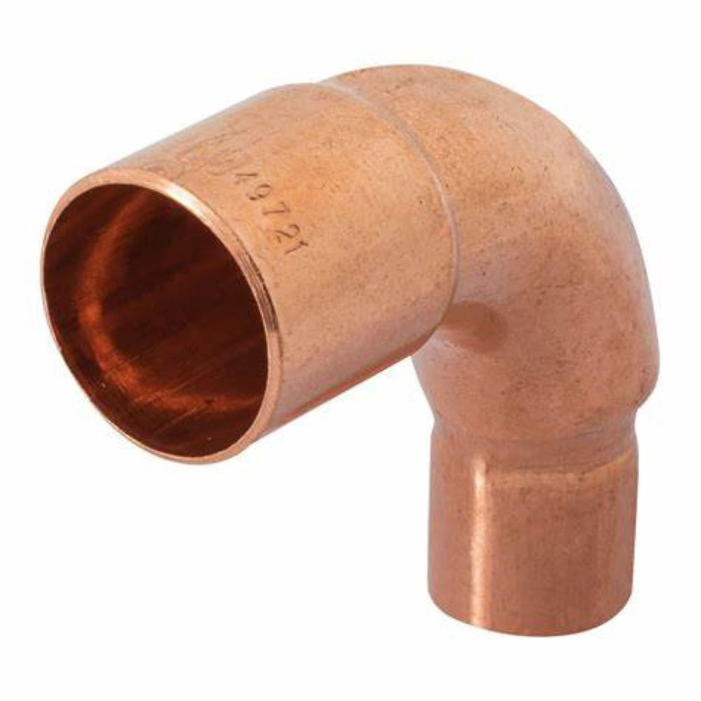 Codo 90° reducción cobre 3/4 x 1/2"