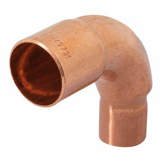 Codo 90° reducción cobre 3/4 x 1/2"