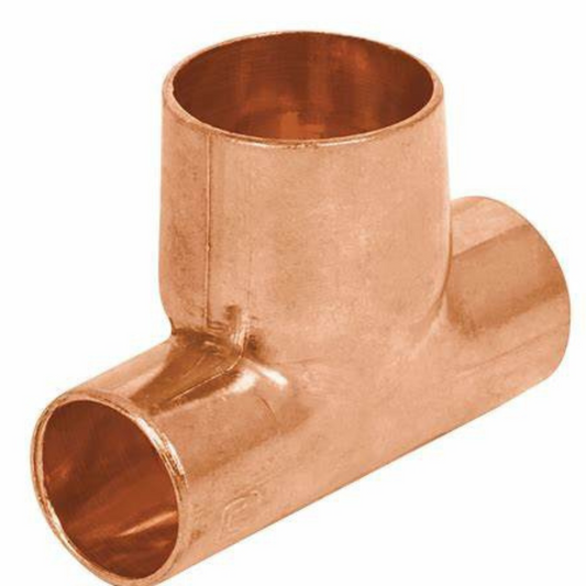 Tee reducida 3/4" x 1/2" x 3/4" cobre