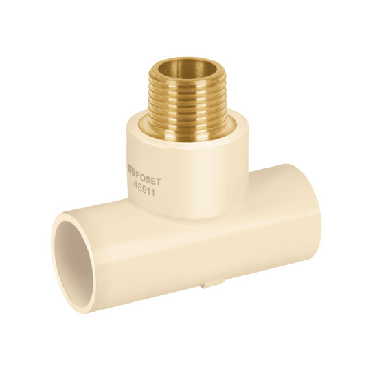 Tee CPVC 1/2" rosca central macho